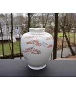 Vintage Japanese Fukagawa Hand-painted Porcelain Maple Leaf Kaki Vase 8&quot; - $69.99