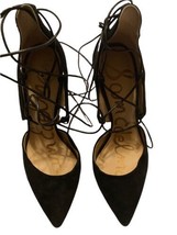 SAM EDELMAN Black Helaine Slingback Rounded Pointed Toe Pumps Heels Size 7M - £19.38 GBP