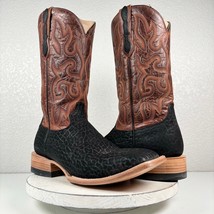 Lane Capitan LUBBOCK Black Cowboy Boots Mens 11.5D Square Toe Bullhide L... - $193.05