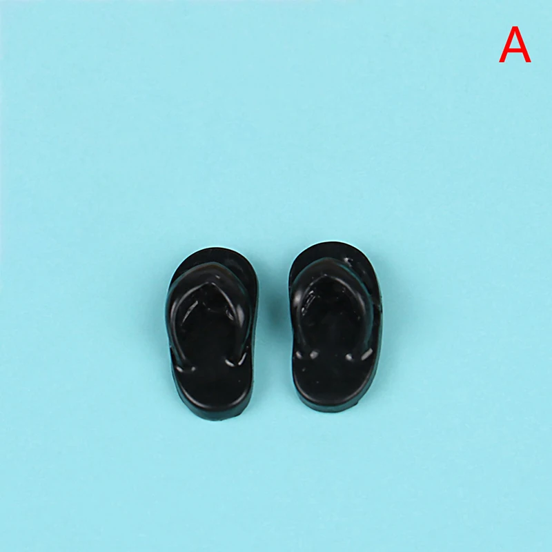 1Pair Kawaii Dollhouse Miniature Mini Casual Slippers Flip-flops Model Doll Deco - $40.16