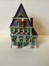 Trim A Home 1996 Porcelain Vintage Christmas Holiday 2 Story House Height 5 1/4&quot; - £14.93 GBP