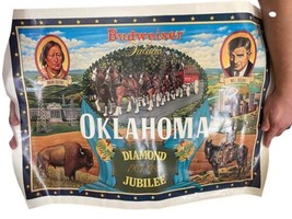 Budweiser Salutes Oklahoma Diamond Jubilee Poster 1982 Clydesdales Will ... - £73.35 GBP