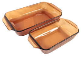 Anchor Hocking Fire King Amber 1.5 Qt  Baking Dish #432 442 Loaf Pan Lot - $32.99