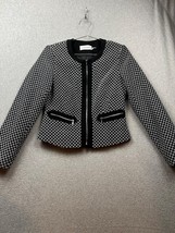 Calvin Klein Womens Tweed Blazer Jacket Petites Size 8 P Zip Closure Office - £30.46 GBP