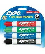 Expo Tank-Style Dry Erase Markers, Low Odor, Chisel Tip, Assorted 4 Pack... - $4.07 CAD
