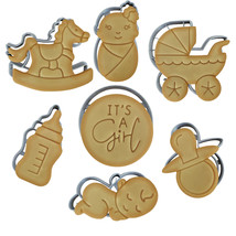 IT&#39;S A GIRL Cookie Cutter Set of 7: Baby sleeping|Stroller|Pacifier|Bott... - £3.91 GBP+