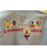 Vintage Warner Bros Looney Tunes Blue Denim/Striped Shirt~Unisex/Men&#39;s S... - £53.94 GBP