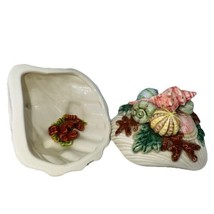 Fitz &amp; Floyd Oceana Pedestal Lidded Sugar Bowl Dish Crab Conch Shells Co... - $39.99