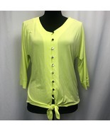Valerie Stevens Women&#39;s Sz Small S Button Down Shirt Top Yellow Blouse - €8,06 EUR