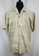 Royal Creations Hawaii Large Mens Short Sleeve Sail Island Camp Shirt Tan White - £12.25 GBP