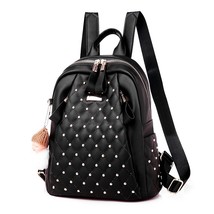 Women Backpacks Plaid Solid Color Shoulder Bags Fashion Summer Backpack Leather  - $38.78