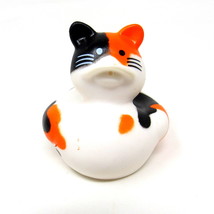 Calico Cat Rubber Duck 2&quot; Orange Black White Squirter Spa Bath Toy US Se... - $8.50