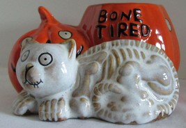 Yankee Candle Boney Bunch 2014 BONE TIRED Cat Pumpkin Votive Holder V/H Kitty - £36.50 GBP