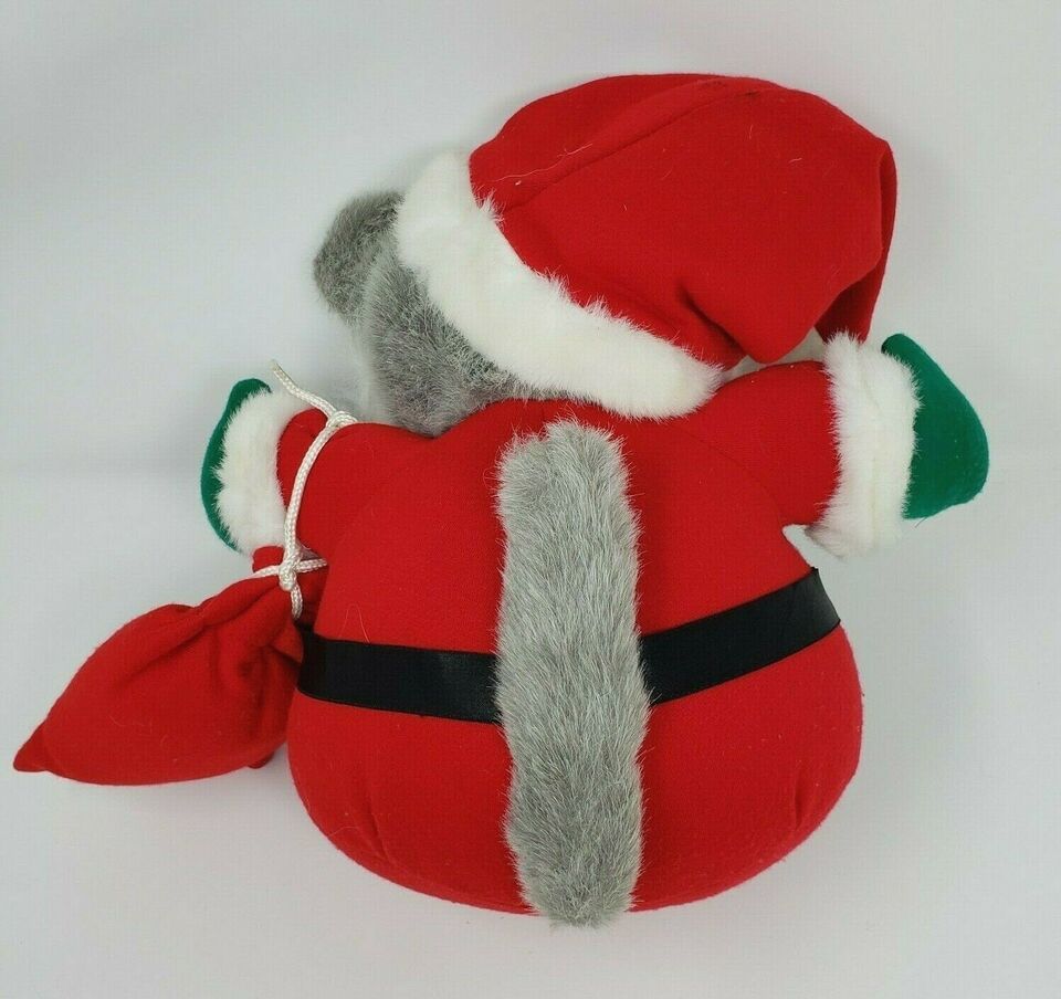VINTAGE JC PENNY CHRISTMAS SANTA CLAUS SAC BAG MOUSE STUFFED ANIMAL PLUSH TOY Item image 5