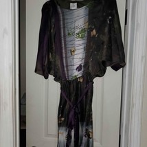 Suzi Chin for Maggy Boutique Silk Abstract Flutter Sleeves Dress Size 10 - $17.82