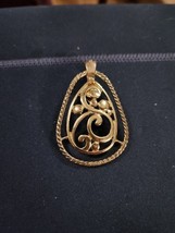 Vintage RMN Signed Gold Tone  Necklace Pendant.  Chain not included  3&quot; ... - $19.79