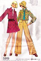 JACKET, SKIRT &amp; PANTS Vintage 1970&#39;s Simplicity Pattern 5919 Size 11/12 ... - $12.00