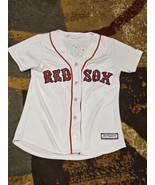 Boston Red Sox Jersey Womens Small Home White Button Cool Base Majestic #12 Holt - $42.52