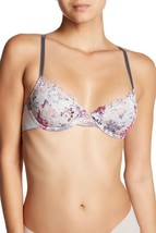 C&amp;C CALIFORNIA L0016 Gray Scalloped Lace Bra Floral ( 32D ) Free Shipping - £32.11 GBP