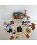 Vtg junk drawer lot- tokens, buttons, figurines, crystal prisms, rosary,... - $29.99