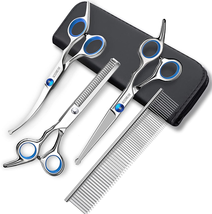 Dog Grooming Scissors for Dogs with Safety round Tips, 5 in 1 Dog Scissors for G - £14.69 GBP