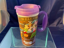 Walt Disney World Rapid Fill Travel Mug Cup W/ Lid Handle Welcome 16 oz Purple - £3.98 GBP