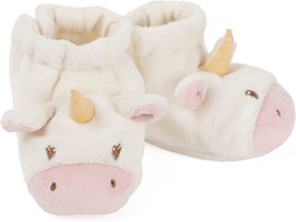 Baby Gund Luna Unicorn Rattle Booties Plush Baby Infant Shoes White and Pink - $17.82