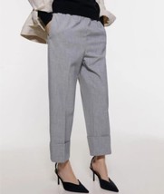   Zara Large Cuffed high waist  cropped Women&#39;s Pants SIZE Medium NWOT - $29.10