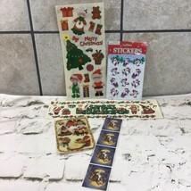 Vintage Christmas Scrapbooking Stickers Holiday Lot Of 5 Sheets Santa Claus - £9.41 GBP