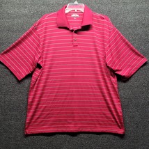 Kirkland Signature Men&#39;s Sz XL Red Striped Golf Polo Shirt - £9.31 GBP