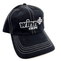 Winn Grips Golf Hat Cap Black Adjustable Buckle Back Cotton Logo Excellent - £17.40 GBP