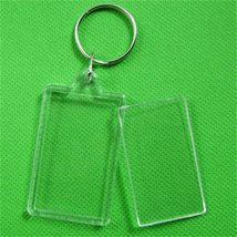 Simplicity Acrylic Advertising keychain DIY Gifts Transparent Split Ring... - £7.38 GBP