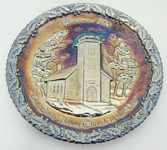Fenton Carnival Glass 1970 Christmas Plate Little Brown Church in the Vale Mint - £9.61 GBP