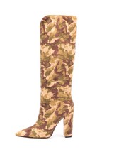 Zebra Pattern Knee High Boots Women Imitation Horse Hair Suede Boots 11 Cm Round - £94.26 GBP