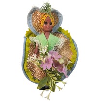 Vintage Bahamas Souvenir Doll 1970s Islander Flowers Tropical Open Close Eyes - £11.90 GBP