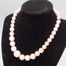 Chunky Pink Plastic Bead Statement Necklace Costume Jewelry 1960&#39;s - £30.16 GBP