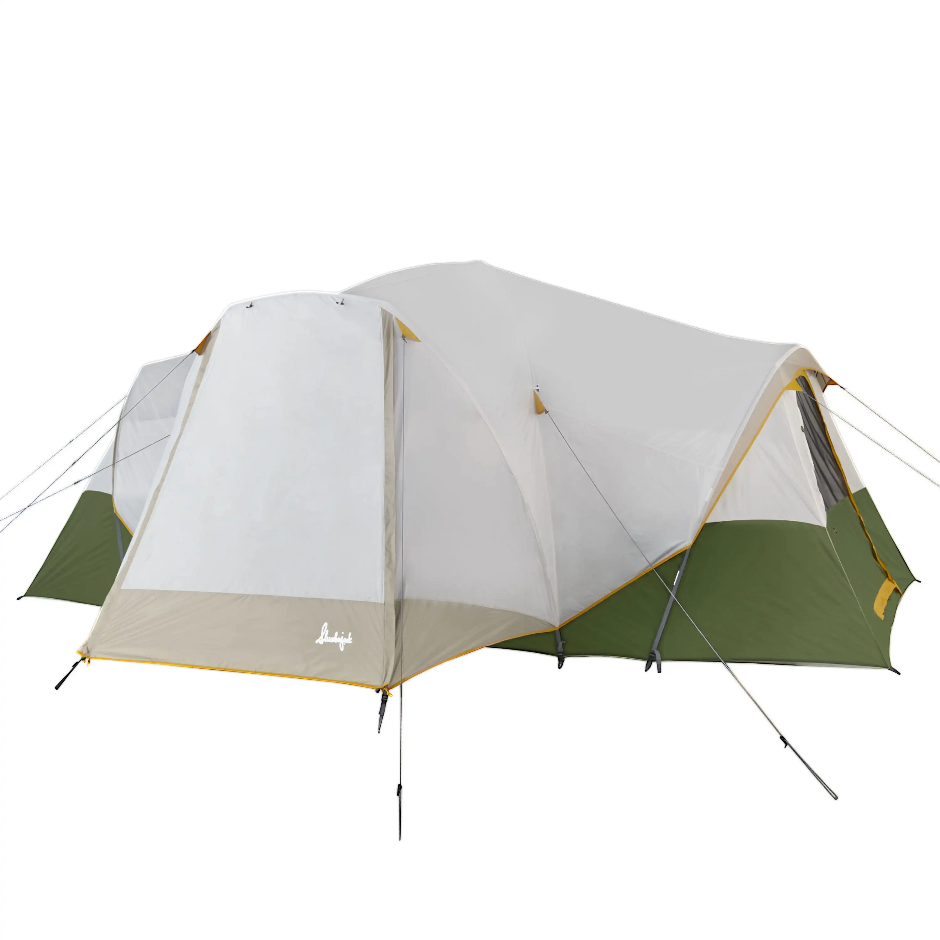 10 Person 3-Room Hybrid Dome Tent Off White  Green with Full Fly Weight ... - £87.06 GBP