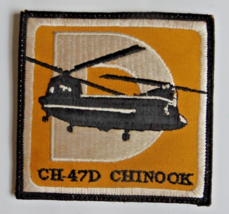 Vintage USAF Air Force CH-47D Chinook Patch White D 4&quot; - Hook &amp; Loop Back - £15.97 GBP