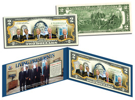 Living Presidents Legal Tender U.S. $2 Bill * Obama Bush Clinton Jimmy Carter * - £11.20 GBP