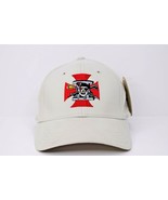 Cap Brand Tan Baseball Cap Hat Skull &amp; Iron Cross Fitted L/XL - $242.56 MXN