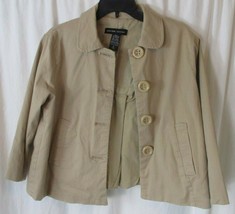 New York &amp; Company 3/4 Sleeve Big Button Khaki Jacket Large - £6.26 GBP