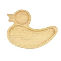 Fun Little Duck Two Section Native Natural Wood Plate with Drink Holder - £21.74 GBP