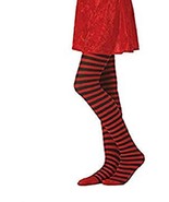 Rebel Toons Red Riding Hood Striped Stocking Tights Goth Doll Black Dark... - €7,53 EUR
