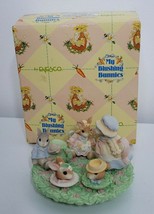 My Blushing Bunnies Mini Tea Set Enesco 1998 Figurine Easter #465690A Pr... - $69.99