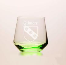 Gilmore Irish Coat of Arms Green Tumbler Glasses - Set of 4 (Sand Etched) - $68.00