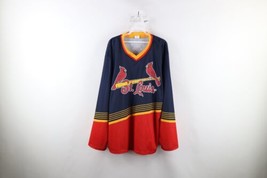 Y2K Mens Size XL Spell Out Striped St Louis Cardinals Baseball Hockey Jersey - £39.52 GBP