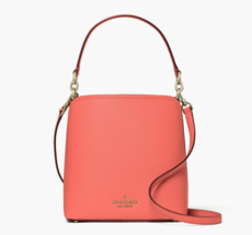 New Kate Spade Darcy Small Bucket Bag Refined Grain Leather Peach Nectar Dustbag - £98.63 GBP