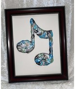 Handcrafted Quilled Paper Art Blues Beam Musical Note Wall Paper Art Framed - £15.69 GBP