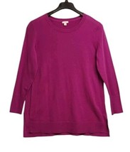 J. Jill  Womens Medium Purple  Pullover Ribbed Side Split Tunic Sweater ... - £15.66 GBP