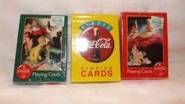 Coca Cola 1990&#39;s Three Packs Playing Cards Unopened 19-5 - $278.32 MXN
